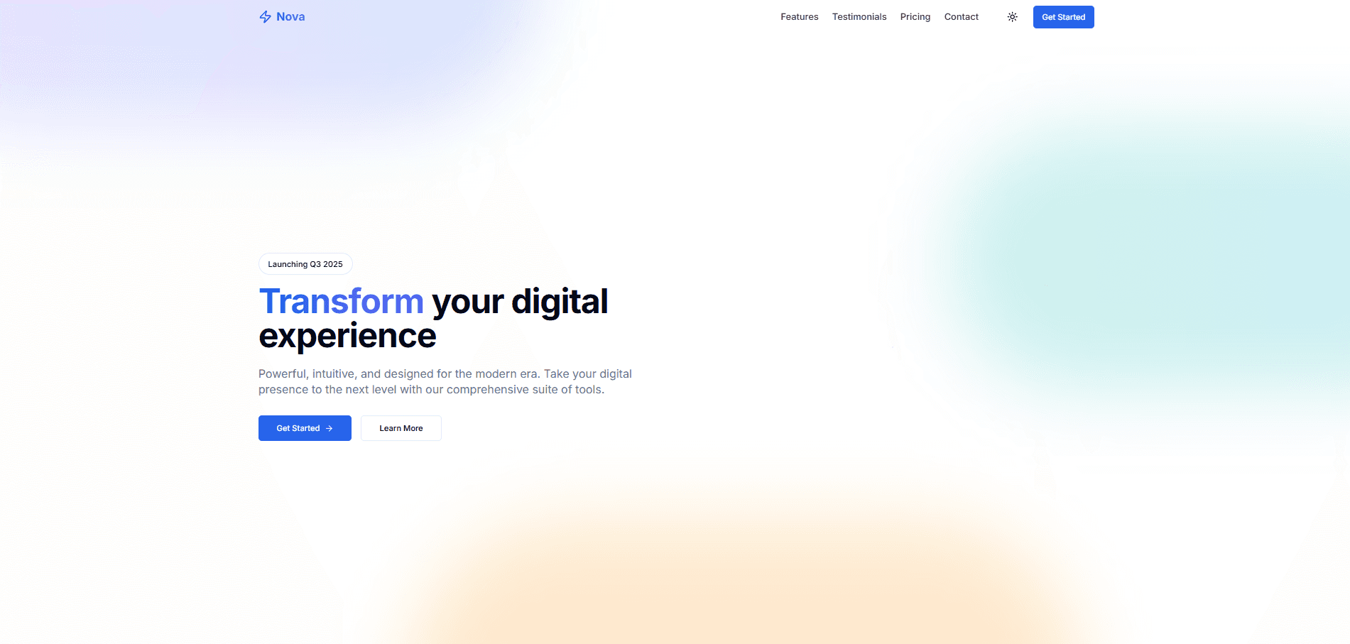 Nova — Landing page fictive